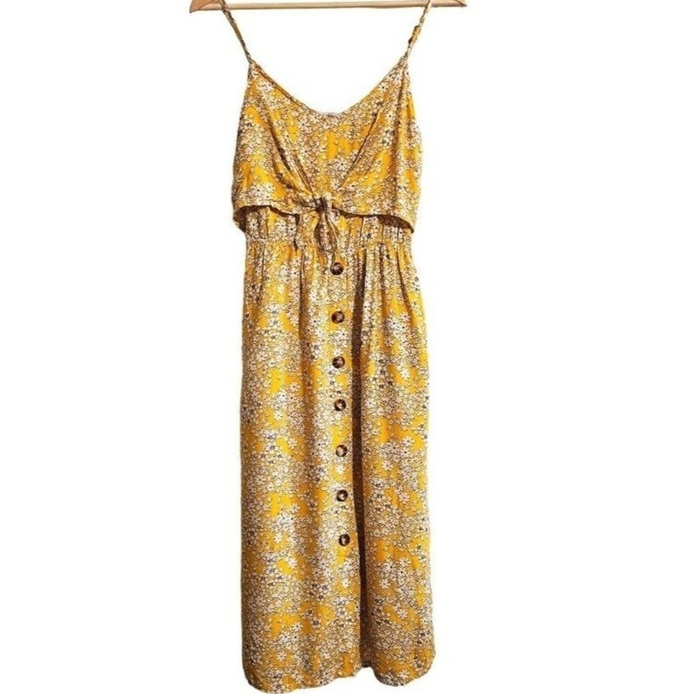 Mimi Chica floral‎ yellow dress Size Medium Midi